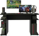 Mesa para Computador Escrivaninha Gamer 9409 Madesa: amplo espaço e tampo reforçado para trabalho e jogos. - Imagem 4