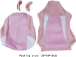 Capa elástica para cadeira gamer: proteção respirável, ajuste firme e fácil instalação para cadeira de escritório e reclinável, rosa e branco - Imagem 3