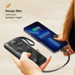 I2GO Power Bank 10000mAh 4 em 1 com cabos acoplados, carregamento prático e portátil para várias conexões - Imagem 6