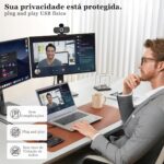 WebCam Intuitive Full HD com microfone: imagem nítida e plug & play para home office, aulas e videoconferências profissionais - Imagem 6