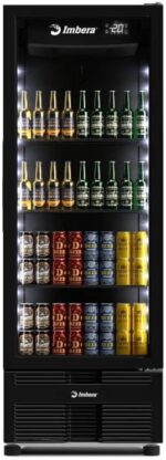 Cervejeira Imbera 569 Litros Full Black com porta de vidro, controlador inteligente e iluminação LED para exposição e venda profissional. - Imagem 2