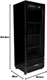 Cervejeira Imbera 569 Litros Full Black com porta de vidro, controlador inteligente e iluminação LED para exposição e venda profissional. - Imagem 4