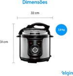 Panela de Pressão Elétrica Elgin 4L: prática, segura e fácil de programar para cozinhar com tranquilidade. - Imagem 6