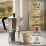 Cafeteira Italiana Premium em alumínio polido, café expresso autêntico, segura e compatível com gás, elétrico e vitrocerâmico. - Imagem 5