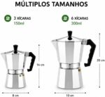 Cafeteira Italiana Premium em alumínio polido, café expresso autêntico, segura e compatível com gás, elétrico e vitrocerâmico. - Imagem 9