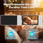 Babá Eletrônica com Tela 5.0" e visão noturna: monitoramento seguro, áudio bidirecional e temperatura em tempo real. - Imagem 5