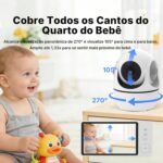 Babá Eletrônica com Tela 5.0" e visão noturna: monitoramento seguro, áudio bidirecional e temperatura em tempo real. - Imagem 6