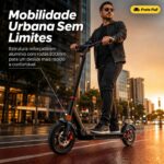 Patinete Scooter Urbano com freio a disco, suporta até 150 kg e roda 200 mm para mais segurança e conforto. - Imagem 7