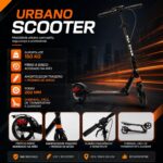 Patinete Scooter Urbano com freio a disco, suporta até 150 kg e roda 200 mm para mais segurança e conforto. - Imagem 8