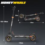 HONEYWHALE T4A: patinete elétrico 750W, até 45 km/h, autonomia de 35 km, pneus 10" e controle de cruzeiro. - Imagem 6