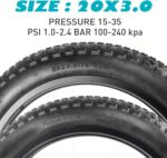 Pneu de bicicleta elétrica 20x3.0 resistente e durável para eBike, ideal para alto desempenho e uso em diversos terrenos. - Imagem 7