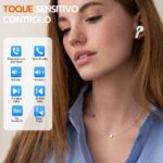 Bettdow Fone Bluetooth 5.3 TWS Branco: cancelamento de ruído por IA, graves potentes e até 36h de reprodução - Imagem 4