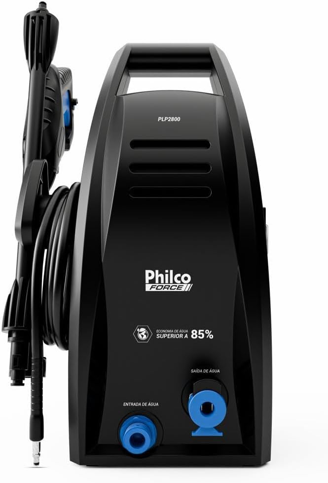 Lavadora de Alta Pressão Philco Force PLP2800 1600W: até 1800 Lavadora de Alta Pressão Philco Force PLP2800 1600W: até 1800 PSI para mais eficiência e economia de água superior a 85%