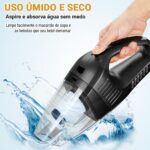 Aspirador de Pó Portátil Sem Fio 100W: potência forte, bateria durável e limpeza prática para carro e pequenos ambientes. - Imagem 3