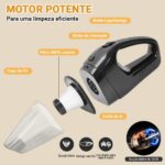 Aspirador de Pó Portátil Sem Fio 100W: potência forte, bateria durável e limpeza prática para carro e pequenos ambientes. - Imagem 4