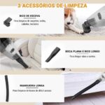Aspirador de Pó Portátil Sem Fio 100W: potência forte, bateria durável e limpeza prática para carro e pequenos ambientes. - Imagem 5