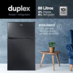 Frigobar Duplex Eos Efb140d 88L Preto 110v com freezer até -18C e iluminação interna para melhor conservação e praticidade - Imagem 4