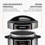 Panela de Pressão Elétrica Mondial Master Cooker 3L, 700W, ideal para cozinhar com praticidade e segurança. - Imagem 7
