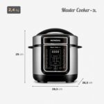Panela de Pressão Elétrica Mondial Master Cooker 3L, 700W, ideal para cozinhar com praticidade e segurança. - Imagem 9