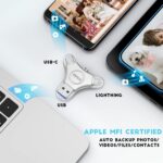 iDiskk Cofre de fotos 512GB MFi: backup rápido, libera espaço e funciona em iPhone, iPad, Android e USB-C - Imagem 3