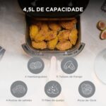 Midea Air Fryer 4,5L: fritura prática, segura e uniforme com 1550W e controle de temperatura de 80°C a 200°C - Imagem 5