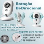 Babá Eletrônica com Câmera: monitoramento em tempo real com visão noturna, áudio bidirecional e tela LCD 3,2 para seu bebê. - Imagem 3