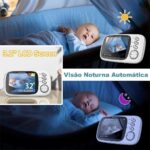 Babá Eletrônica com Câmera: monitoramento em tempo real com visão noturna, áudio bidirecional e tela LCD 3,2 para seu bebê. - Imagem 4