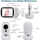 Babá Eletrônica com Câmera: monitoramento em tempo real com visão noturna, áudio bidirecional e tela LCD 3,2 para seu bebê. - Imagem 9