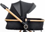 Galzerano Carrinho de Bebê Ivy Preto e Dourado com Moisés: design premium, conforto e praticidade para o dia a dia do bebê. - Imagem 5