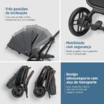 Carrinho de Bebê Maxi-Cosi Leona² Twilic Graphite com rodas grandes, suspensão e fechamento com uma mão - Imagem 4