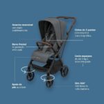 Carrinho de Bebê Maxi-Cosi Leona² Twilic Graphite com rodas grandes, suspensão e fechamento com uma mão - Imagem 5