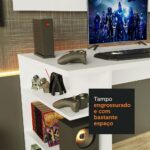 Mesa para Computador Gamer Madesa 9409 e Painel para TV até 50 Polegadas Branco: mais espaço e versatilidade para estudo ou trabalho. - Imagem 6