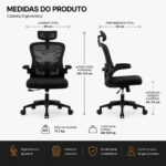 Cadeira de Escritório Ergonômica Reclinável: conforto, suporte lombar e ajuste ideal para home office e gamer - Imagem 3