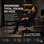 Cadeira de Escritório Ergonômica Reclinável: conforto, suporte lombar e ajuste ideal para home office e gamer - Imagem 6