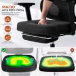 Cadeira de Escritório Ergonômica Reclinável 135° com apoio lombar, cabeceira 8D, braços 5D e apoio para pés retrátil. - Imagem 6