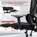Cadeira de Escritório Ergonômica Reclinável 135° com apoio lombar, cabeceira 8D, braços 5D e apoio para pés retrátil. - Imagem 7