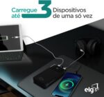 Power Bank Pro 20000mAh ELG: carga rápida, display digital e 2 portas USB-A para carregar seus dispositivos com segurança. - Imagem 3