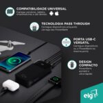 Power Bank Pro 20000mAh ELG: carga rápida, display digital e 2 portas USB-A para carregar seus dispositivos com segurança. - Imagem 4