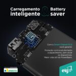 Power Bank Pro 20000mAh ELG: carga rápida, display digital e 2 portas USB-A para carregar seus dispositivos com segurança. - Imagem 5