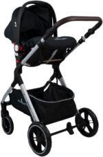 Carrinho Travel System Kansas Silver Preto: conforto desde o nascimento, fechamento compacto e rodas para todos os terrenos. - Imagem 3