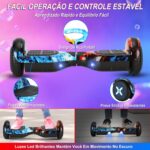 Hoverboard Adulto e Infantil 350W: todo terreno, Bluetooth, LED, até 100kg e autonomia de 10-15km. - Imagem 4
