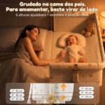 Berço Portátil 6 em 1 OLANENEM com fraldário, mosquiteiro e altura ajustável para conforto e segurança do bebê - Imagem 3