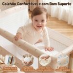 Berço Portátil 6 em 1 OLANENEM com fraldário, mosquiteiro e altura ajustável para conforto e segurança do bebê - Imagem 5