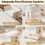 Berço Portátil 6 em 1 OLANENEM com fraldário, mosquiteiro e altura ajustável para conforto e segurança do bebê - Imagem 6