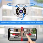 Câmera de Segurança Wi-Fi 1080p Rotativa 355° com visão noturna e detecção de movimento para proteção completa dia e noite. - Imagem 3