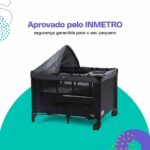 Berço Cosco Kids Happy Preto Mescla: 2 em 1 com mosquiteiro, ajuste em 2 alturas e conforto seguro para o bebê. - Imagem 9