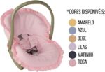 Capa para Bebê Conforto Poá com Protetor de Cinto: conforto, proteção e fácil lavagem para bebê menina e menino. - Imagem 3