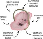 Capa para Bebê Conforto Poá com Protetor de Cinto: conforto, proteção e fácil lavagem para bebê menina e menino. - Imagem 4