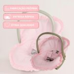 Capa para Bebê Conforto Poá com Protetor de Cinto: conforto, proteção e fácil lavagem para bebê menina e menino. - Imagem 5