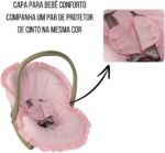 Capa para Bebê Conforto Poá com Protetor de Cinto: conforto, proteção e fácil lavagem para bebê menina e menino. - Imagem 6